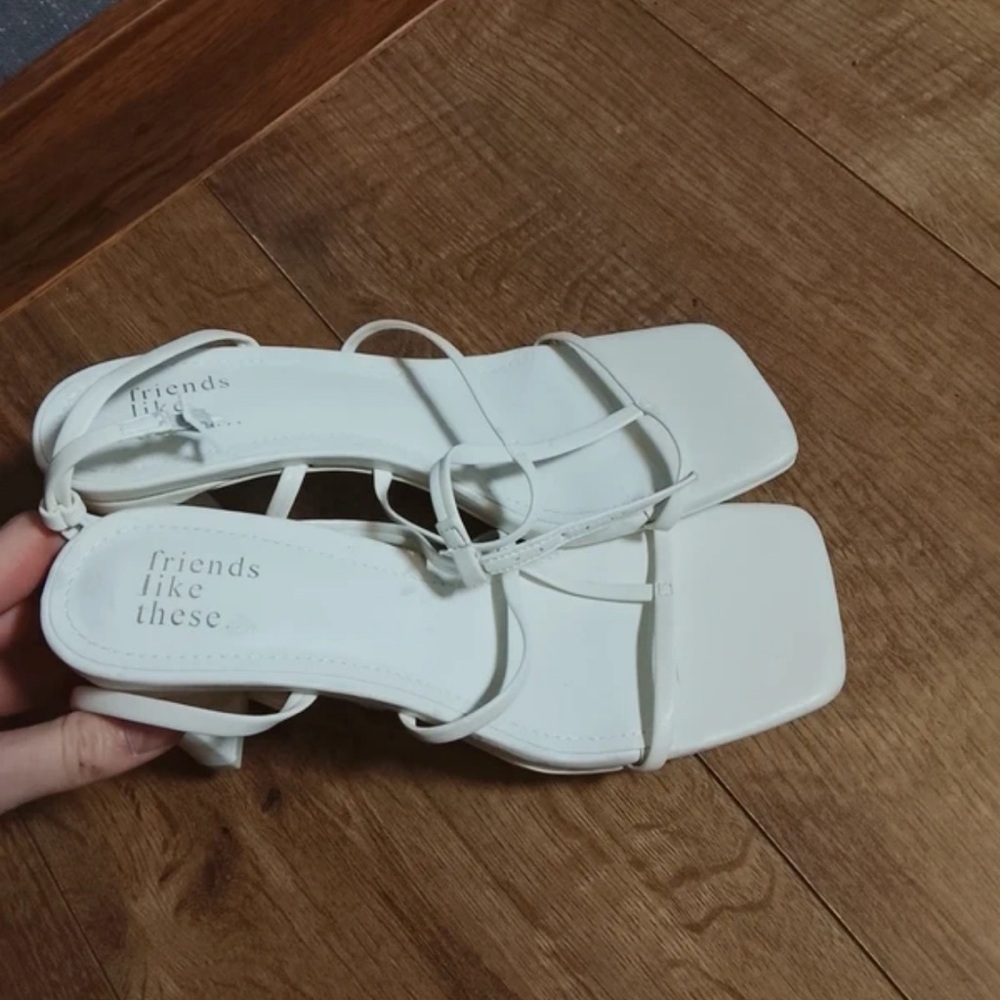 Elegant White Strappy Heels by